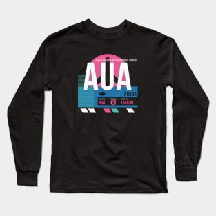 Aruba (AUA) Airport // Sunset Baggage Tag Long Sleeve T-Shirt